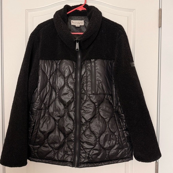 Koolaburra By UGG Mixed Media Fleece Quilted Jacket Black Jacket Fleece Size XL - Picture 3 of 11